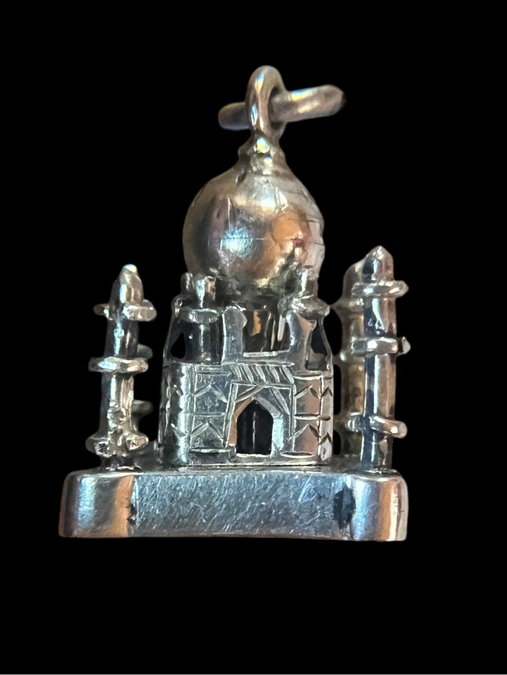 Vintage 925 Sterling Silver Mosque Charm Pendant Travel Souvenir TESTED